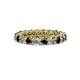 Black and White Diamond 3.4mm Gallery Eternity Band 2.94 to 3.41 Carat tw in 14K Yellow Gold.size 5.0