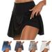 Sksloeg Workout Shorts for Women In Clothing Tennis Pleated Skirts for Women with Shorts Built-In Golf Active Skirts for Sports Gym Training and Everyday Casual Purple 5XL