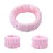 Face Wash Headband Wristband Set Makeup Headband Head Band Pure Color Water Absorbent for Women SPA Headband Facial Wrist Towels for Makeup Pink