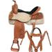 74SS 16 In Western Horse Ranch Roping Cowboy Saddle American Leather Tack Set Tan Comfytack by Hilason