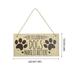 5pcs Wood Pet Warning Hanging Signs Funny Beware of The Dog Hanging Plaques