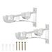 2PCS Curtain Rod Bracket Aluminum Alloy Curtain Rod Holder Double Curtain Rod Hooks (White)