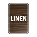 Portrait Round Linen Sign (Walnut) - Small 4 x 6