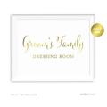 Family Dressing Rooms Gold Metallic Gold Wedding Party Signs 2-Pack