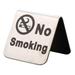 Brushed Stainless Steel No Smoking Sign Double Sided Table Top Tent Compliance Signs For Buffet 2x2inch