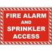 Traffic & Warehouse Signs - Fire Alarm and Sprinkler Access Sign 12 x 18 Aluminum Sign Street Weather Approved Sign 0.04 Thickness
