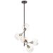 Pierre 5-Light 42 Inch Polished Nickel Matte Black Vertical Globe Pendant