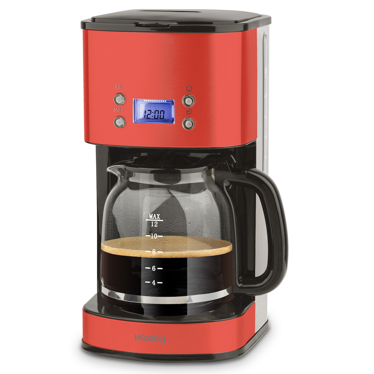 H.Koenig MG30 Kaffeefiltermaschine / 12-20 Tassen / 1,5 L / LCD Bildschrim / programmierbar / rot Image