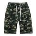 Men Cargo Shorts Clearance TIANEK Fashion Multi-Pocket Bermuda Shorts Knee-Length Loose Relaxed-Fit Amry Camouflage Sweatpants Motorcycle Shorts for Young Men