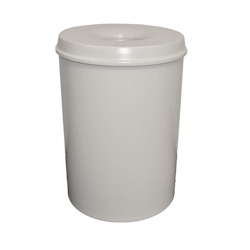 PROREGAL Selbstlöschender Papierkorb & Abfallsammler aus Metall | 30 Liter, HxØ 47x33,5cm | Grau Image