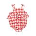 Cat & Jack Short Sleeve Outfit: Red Checkered/Gingham Tops - Size 3-6 Month