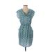 Miami Casual Dress - Mini Cowl Neck Short sleeves: Blue Dresses - Women's Size Small