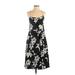 Banana Republic Casual Dress - A-Line Scoop Neck Sleeveless: Black Print Dresses - Women's Size 0 Petite