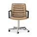 17 Stories Genuine Leather Task Chair Aluminum/Upholstered in Brown | 34.25 H x 24 W x 26.25 D in | Wayfair 932E5833C47A4EA292616325820B748F