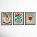 Birch Lane™ Magical Flowers. Set Of 3 Framed On Paper 3 Pieces by Andrea Stokes Print Paper in Green/Red/White | 20 H x 16 W x 1.25 D in | Wayfair