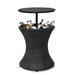 MoNiBloom 7.5 Gallon Cool Bar Table Rattan Patio Beverage Cooler Table Party Beer Ice Chest in Black | 23 H x 20 W x 20 D in | Wayfair