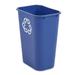 Rubbermaid FG295773BLUE 10 3/10 gal Multiple Material Recycle Bin - Indoor, Rolled Rims