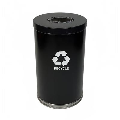 Witt 18RTBK-1H 35 gal Multiple Materials Recycle Bin - Indoor, Decorative, Black, Steel, 1 Circular Opening