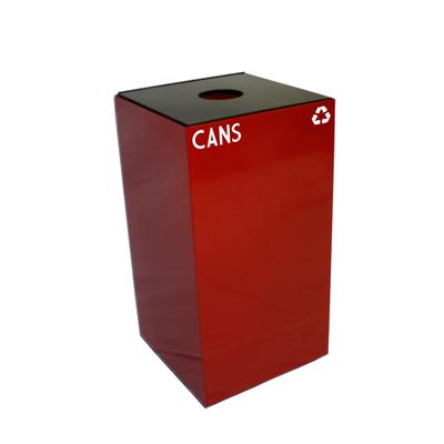 Witt 28GC01-SC 28 gal Cans Recycle Bin - Indoor, Fire Resistant, Scarlet, GeoCube, Red