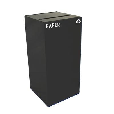 Witt 32GC02-CB 32 gal Paper Recycle Bin - Indoor, Fire Resistant, Slot Opening, Black