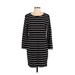 H&M Casual Dress - Shift: Black Stripes Dresses - Women's Size Large