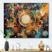 Wrought Studio™ Orange & Blue Geometric Vibrations II - Modern Geometric Canvas Art Print Canvas in Blue/Orange | 12 H x 20 W x 1 D in | Wayfair