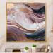 Mercer41 Ocean Waves Fluidity In Marble III - Abstract Marble Wall Decor Canvas in Pink/White | 30 H x 30 W x 1 D in | Wayfair