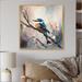 Winston Porter Two Blue Birds On A Flower Tree IV - Animals Bird Floral Wall Art Living Room Canvas, in Blue/Brown/Pink | Wayfair