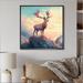 Millwood Pines Mystal Stag on Cliff at Sunset II - Animal Deer Landscape Mountains Wall Art Prints Canvas in Blue/Brown/Gray | Wayfair