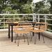 Bayou Breeze Anastaysia Rectangular 4 - Person 63" L Outdoor Dining Set Glass/Metal in Black | 63 W x 31.5 D in | Wayfair