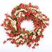 Primrue Gratienne 24 Wreath Silk in Orange | 24 H x 24 W x 5 D in | Wayfair CB50225A78634608BFA41FD49520A435