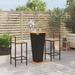 Latitude Run® Domeeka Wicker Bar Set w/ Stools Wood/Wicker/Rattan in Brown/White | 43.3 H x 23.6 W x 23.6 D in | Outdoor Furniture | Wayfair