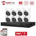 Anpviz 16CH PoE Turret Security Camera System with AI Human/Vehicle Detection 8pcs 5MP PoE Cameras with Mic Smart Dual Light Color Night Vision 4K 16CH NVR for 24/7 Recording