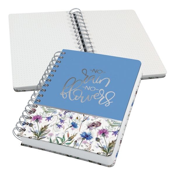 Sigel Spiral-Notizbuch »Jolie Misty Meadows« punktkariert ca. A5 Hardcover 240 Seiten blau