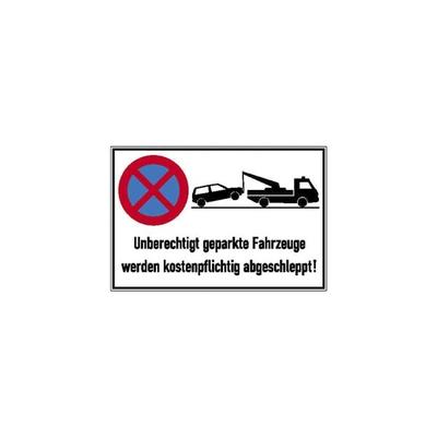 Safety Marking Verbotsschild »Absolutes Halteverbot, unberechtigt geparkte Fahrzeuge werden kos weiß, 60x40 cm Image
