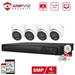 Anpviz 8CH PoE Turret Security Camera System with AI Human/Vehicle Detection 4pcs 8MP PoE Cameras with Mic Smart Dual Light Color Night Vision 4K 8CH NVR with 2TB HDD for 24/7 Recording