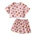 Rovga Outfits For Toddler Girls Kids Floral Suit Short Sleeve Suit Leisure Suit Pink Suit Short Sleeve Shirts Tops Shorts Suit 2Pcs Set