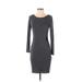 Weston Casual Dress - Sheath: Gray Solid Dresses - Women's Size Small