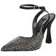 Pinko Damen Lisette Slingback Wildleder Strass Pumps, Z99 Schwarz Limousine, 36 EU