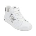 DKNY Damen Abeni Lace-up Leather Sneakers Sneaker, White/Silver, 39 EU