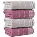 Towelogy® Luxurious Bath Towel 100% Egyptian Cotton Ring Spun Lightweight & Fade Resistant Guest Bathroom Towels Premium Quality Machine Washable | 4 Piece 70 x 120cm (Pink Shades, 4)