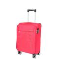 House Of Leather Cabin Size Soft Suitcase 8 Wheel Spinner Expandable Luggage Travel Holiday Bags Malaga Red (Red, Cabin: H: 55 x L: 36 x W: 20 cm, 2.5kg)