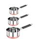 radhna Designer Stainless Steel Copper Bottom Sauce Pan/Milk PAN/Tea PAN/Tapeli/Patila/Bhagona 3 pcs Combo Set Capacity:- 1, 1.5, 2 Liter Pan 15.5 cm, 17 18.5 cm Diameter (Stainless Steel), Silver