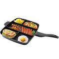 XBSXP Kitchen Pot 15 Inches Non-stick Frying Pan 5 In 1 Fry Pan Divided Grill Pan for All-in-One Cooked Breakfast Pot Fry Oven Meal (Color : 40 38 5CM)