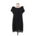 Cotton Candy Casual Dress - Shift: Black Solid Dresses - Women's Size Medium