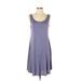 Casual Dress - A-Line Scoop Neck Sleeveless: Purple Solid Dresses - Women's Size Small