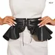 Cummerbunds – ceinture à volants en cuir pour femmes large noire décorative Corset