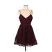 BB Dakota Casual Dress - Party: Burgundy Brocade Dresses - Women's Size 6