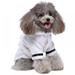 MOOSUP Pet Pajama with Hood Thickened Luxury Soft Cotton Hooded Bathrobe Quick Drying And Super Absorbent Dog Bath Towel Pet Nightwear For Puppy Small Dogs Cats White