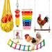 Swimming Chicken Toys For Coop Accessories 6PCS Chicken Ladder Roosts Chicken Xylophone Chicken Mirror With Bells Vegetable Hanging Chicken Home Savings